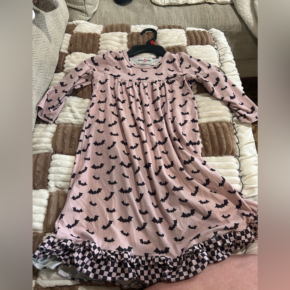 Smocked Sweets Pink Bat Print nightgown bundle